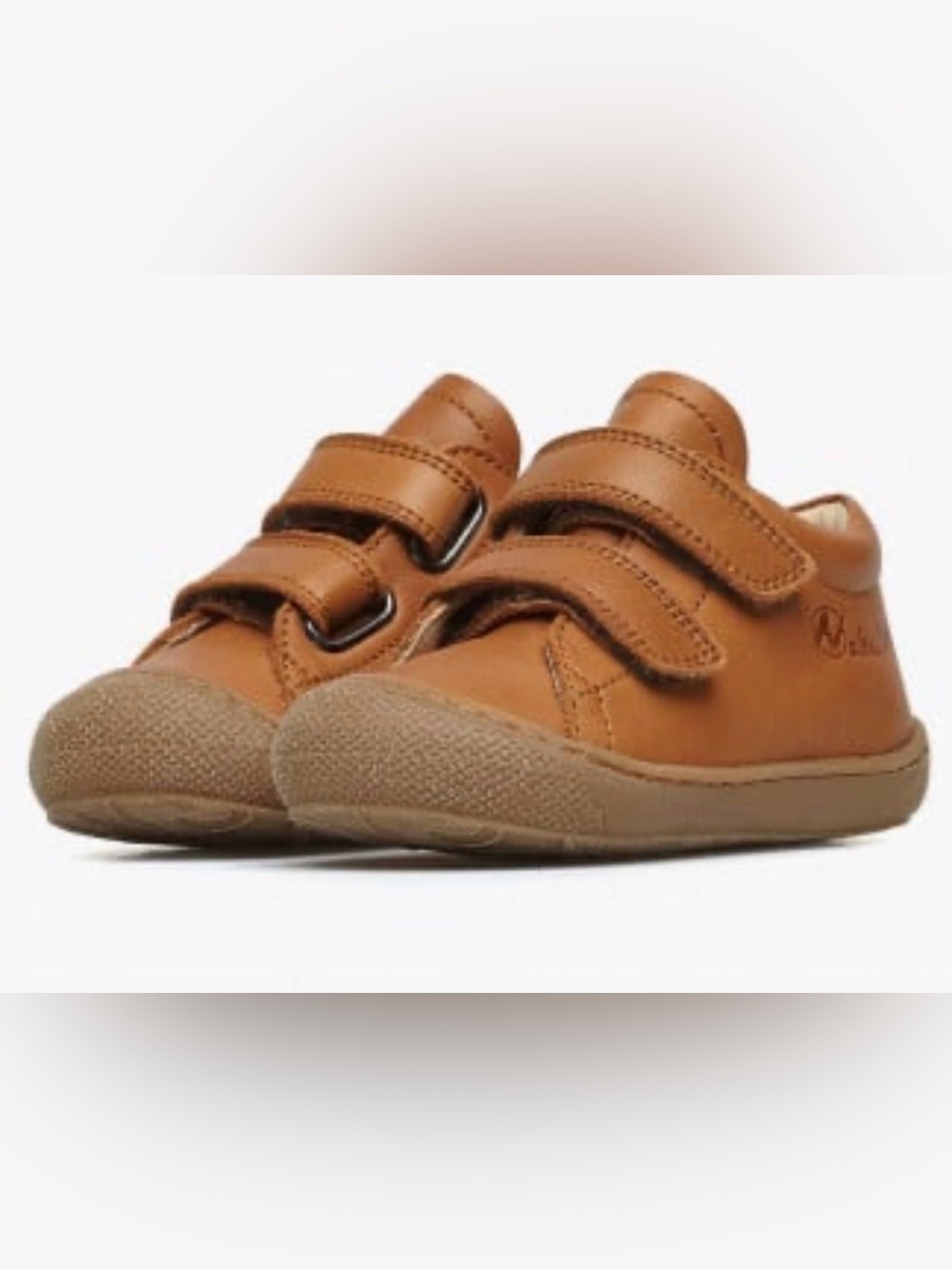 Naturino Tan Leather Velcro Walker Sneakers